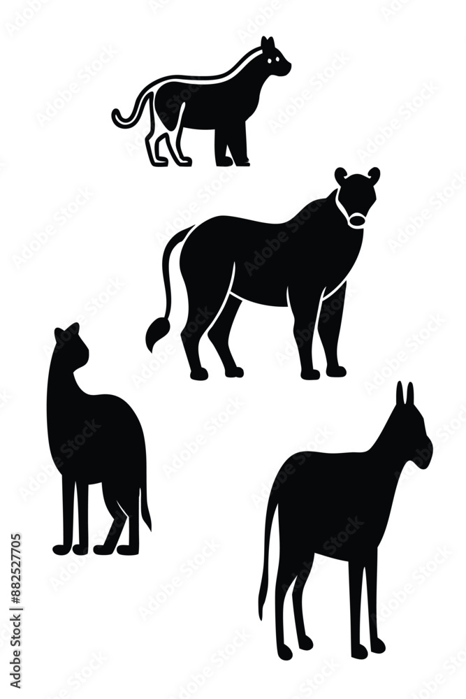 Obraz premium set of animals silhouettes