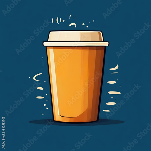 disposable paper cup of coffee cartoon 2d flat icon