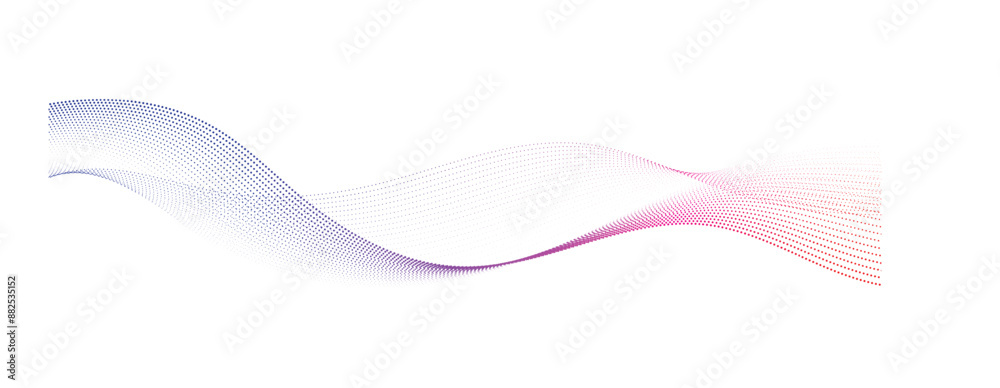 smooth flowing wave dots halftone lines dynamic blue purple pink gradient isolated on transparent background concept of technology, digital, communication, science, music vector illustration smooth flowing wave dots halftone lines dynamic blue purple pink gradient isolated on transparent background concept of technology, digital, communication, science, music vector illustration