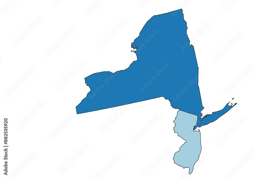 New York and New Jersey map