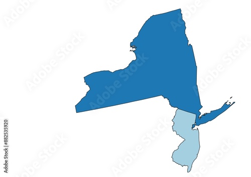 Obraz na płótnie New York and New Jersey map w salonie