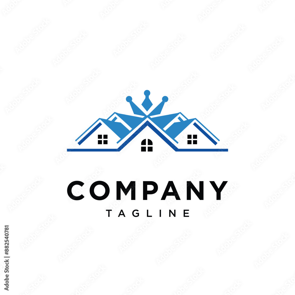 Fototapeta premium House Crown Logo icon vector 