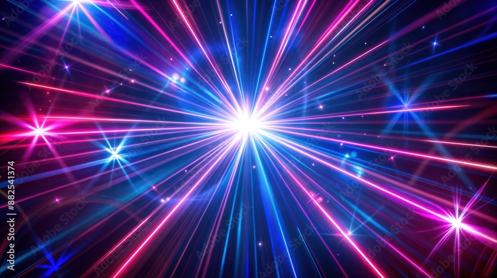 Neon Laser Show With Star Beams Neon Laser Show With Star Beams