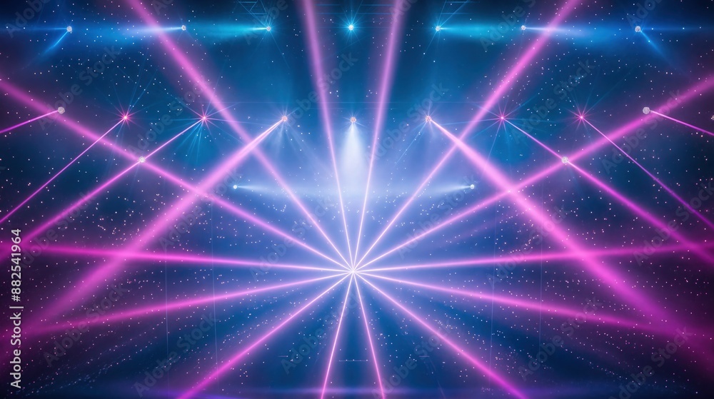 Fototapeta premium Pink And Blue Laser Show Stage