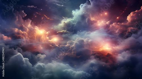 Celestial Cloudscape - Abstract 3D Background