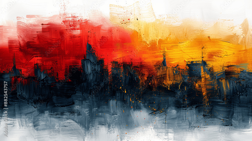 Fototapeta premium German Flag Brush Stroke - Abstract Watercolor Splash Isolated on White Background