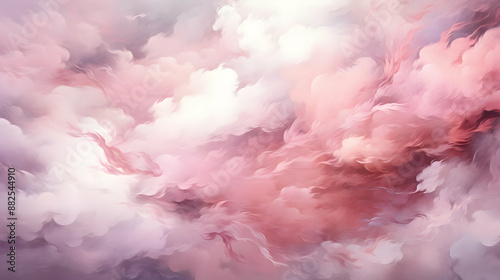 Pink and White Abstract Cloud Illustration