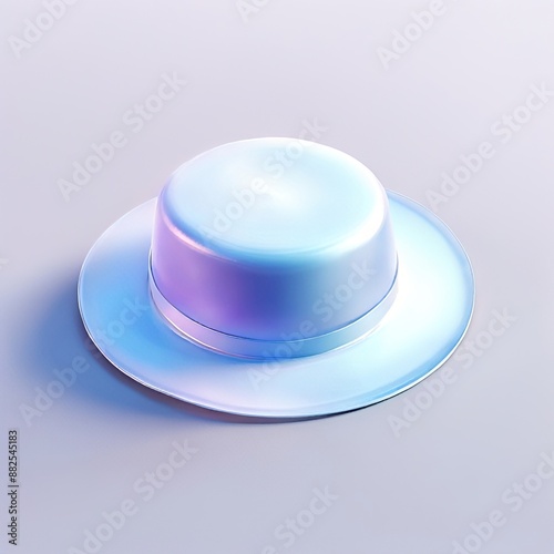 Icon of hat, Glossy glass style
