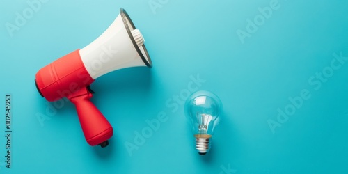 Megaphones and light bulbs under a new concept, new ideas