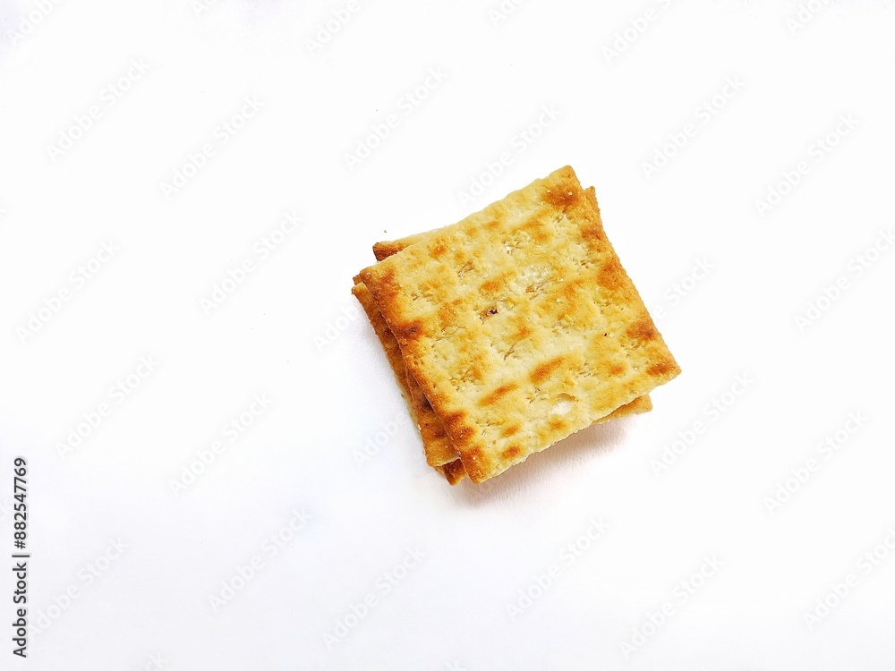 Fototapeta premium healthy malkist cracker biscuits without sugar on a white background