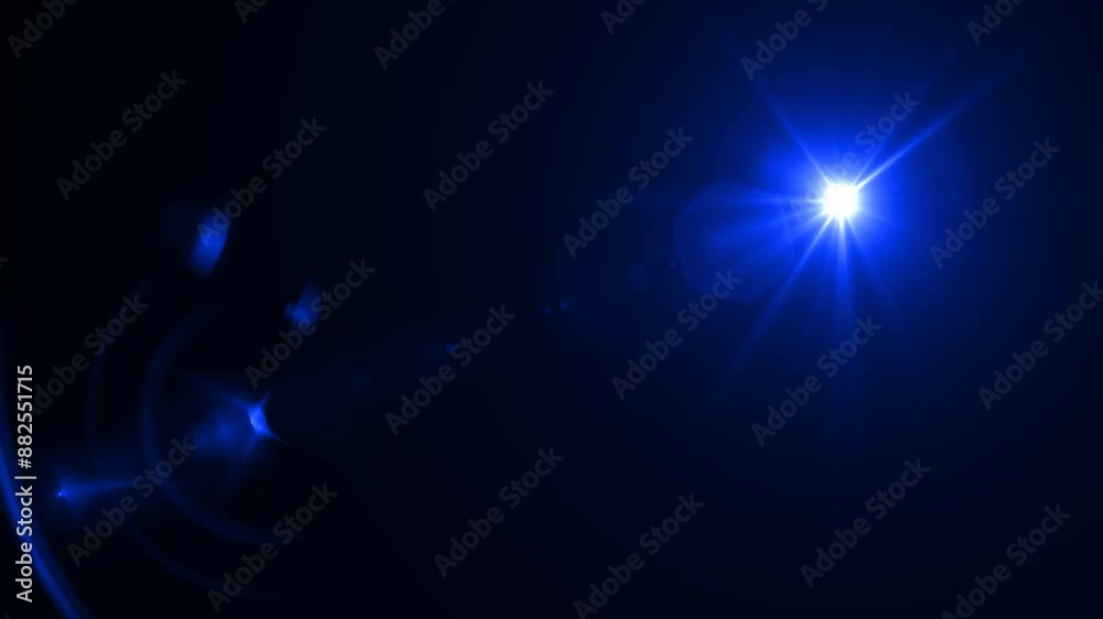 Blue Optical Lens flare effect and technology animation. 4K stock video Blue Optical Lens flare effect and technology animation. 4K stock video