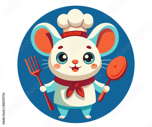 cute cartoon mouse chef
