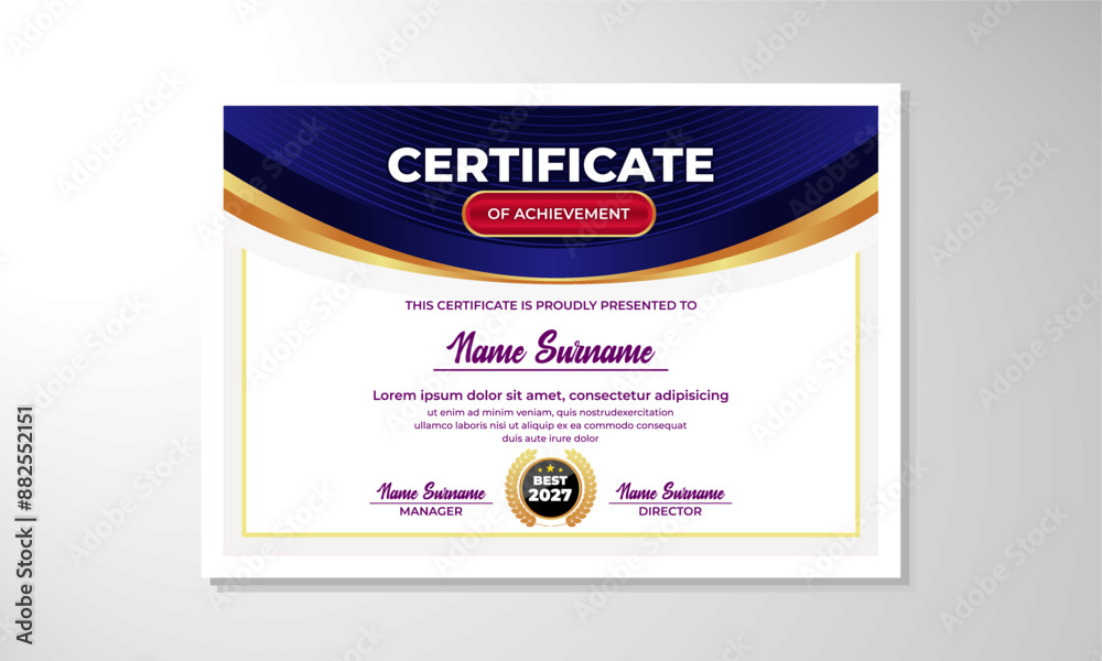 Fototapeta premium elegant gradient certificate design template