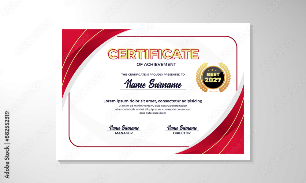 Fototapeta premium elegant gradient certificate design template