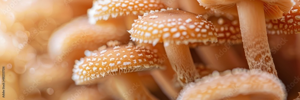 Mushrooms Picture Reference. Macro Photography of Honey Fungus with copy space. Mushrooms Picture Reference. Macro Photography of Honey Fungus with copy space.