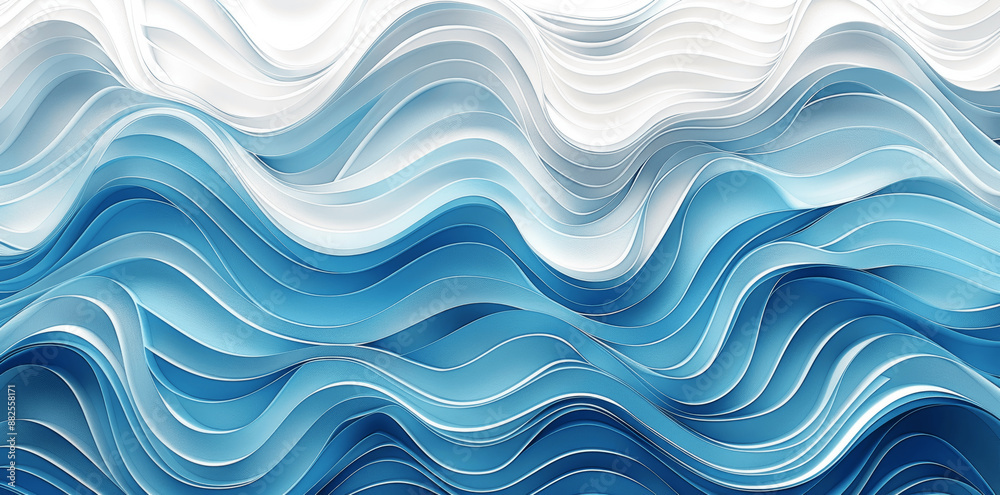 Blue and White Ocean Waves, Abstract Water Pattern Blue and White Ocean Waves, Abstract Water Pattern