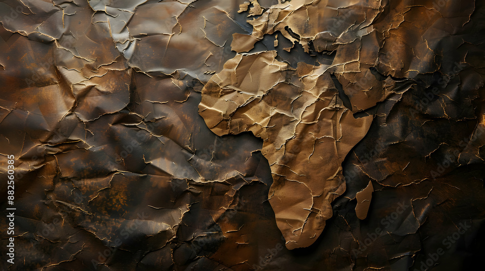 Crumpled Paper World Map Abstract Background Crumpled Paper World Map Abstract Background