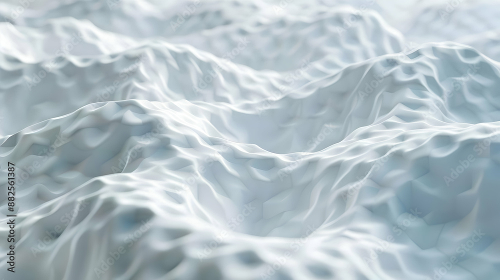 Abstract White 3D Wavy Background