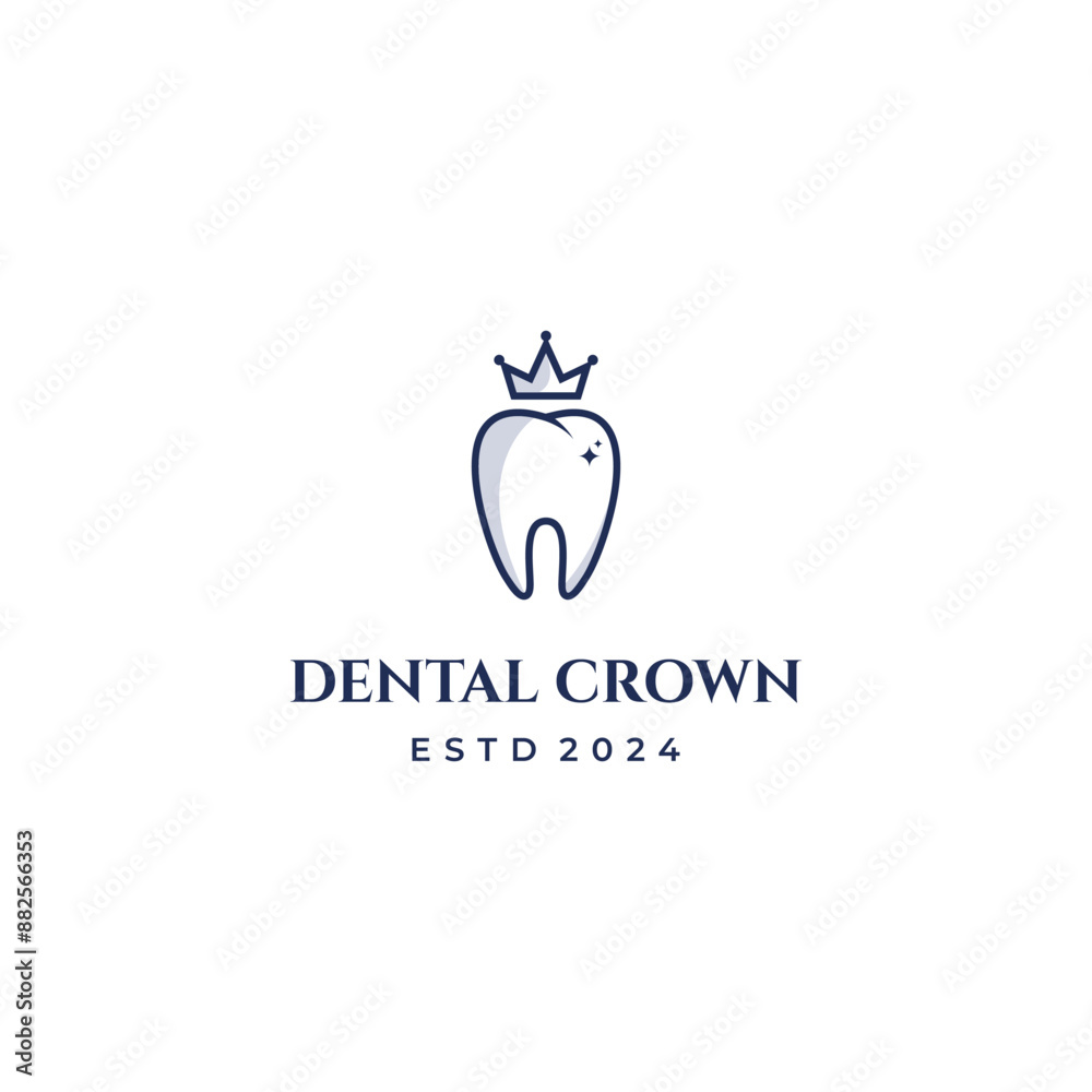 Royal crown dental logo, tooth combine with crown logo design modern concept Royal crown dental logo, tooth combine with crown logo design modern concept