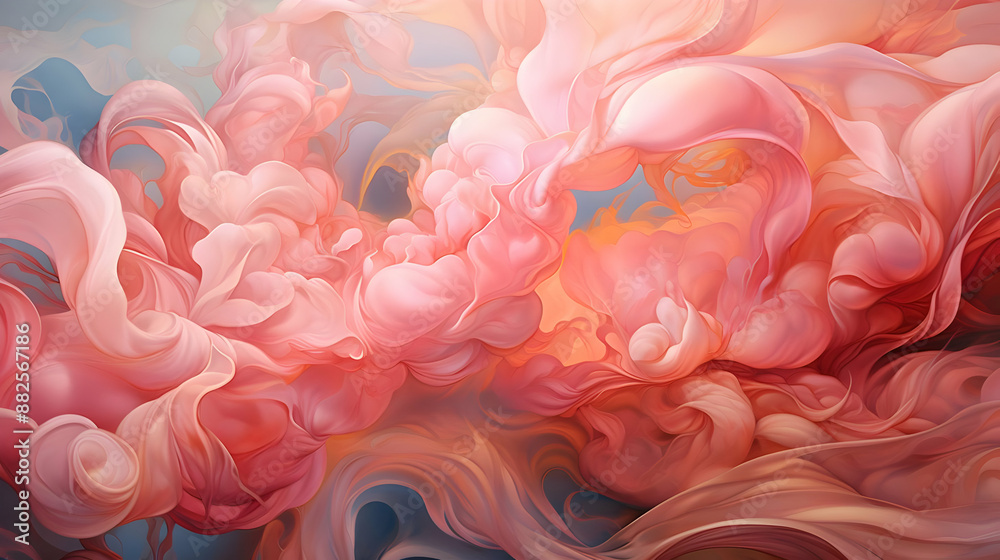 Abstract Illustration of Pink and Orange Swirls Abstract Illustration of Pink and Orange Swirls