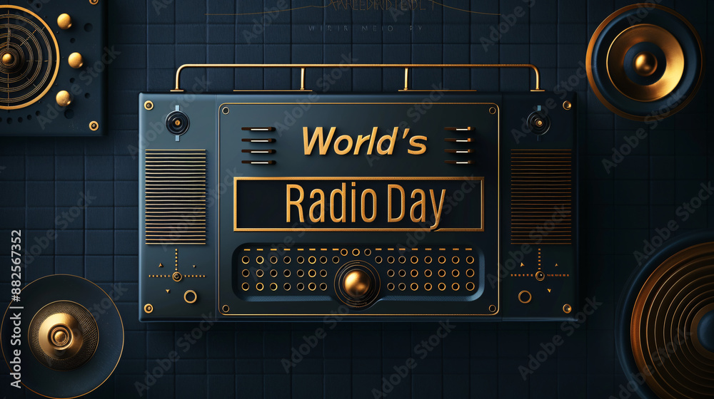 Fototapeta premium World's Radio Day Poster, Flyer, Banner, ads