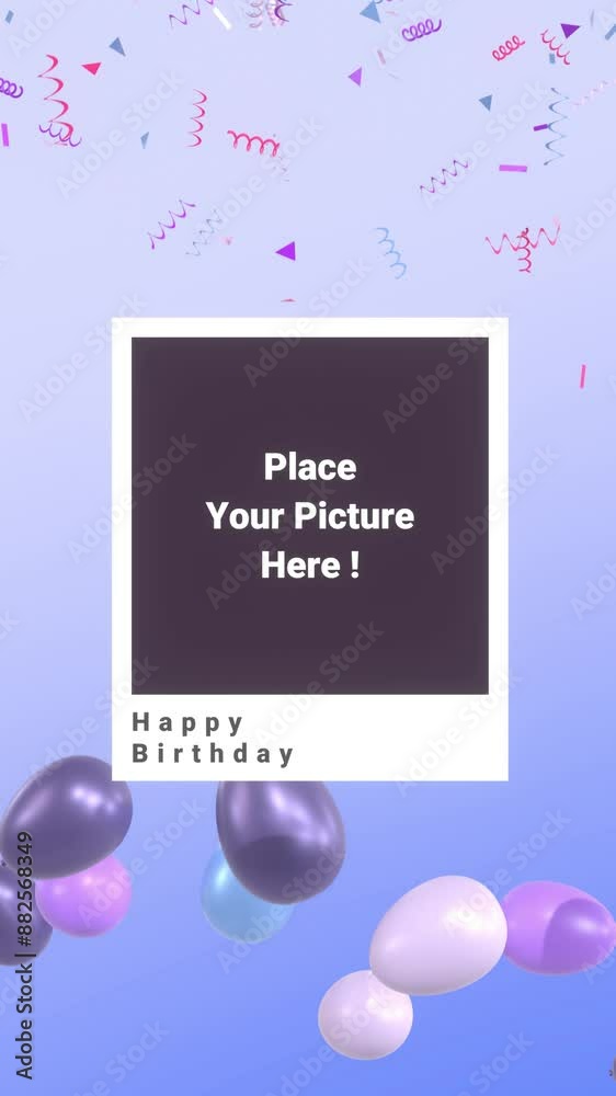 Happy Birthday Template In A Vertical Video Format. Happy Birthday ...
