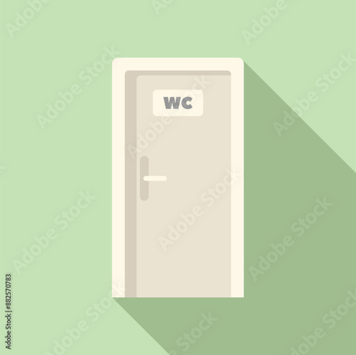 Simple, closed door with a wc sign, indicating a public restroom facility