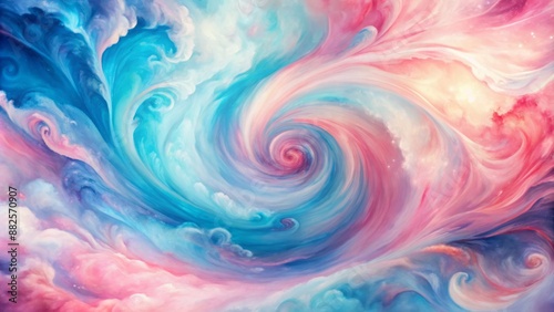 Vibrant swirling abstract watercolor background featuring soft pink and blue hues with subtle texture and organic shapes.