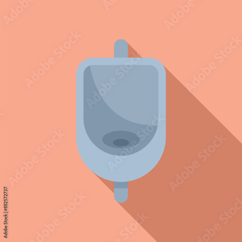 Illustration of a urinal hanging on a wall, concept of public restroom for men