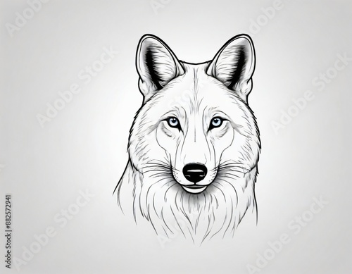An image of  a wolf head  drawing
