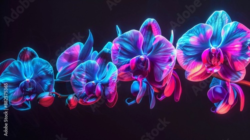 Bright orchid flower is a phalenopsis illuminated by bright fluorescent lights sangat cantik dan menawan photo