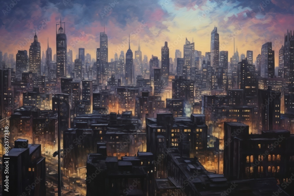 Obraz premium Cityscape architecture metropolis building.