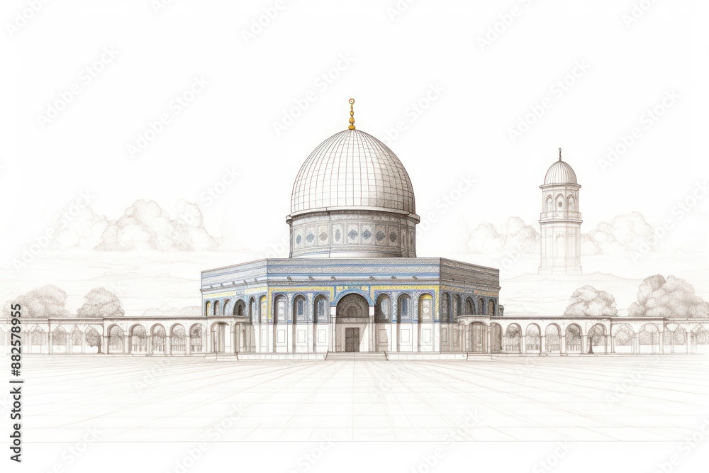 Obraz premium Dome of the rock dome architecture building.