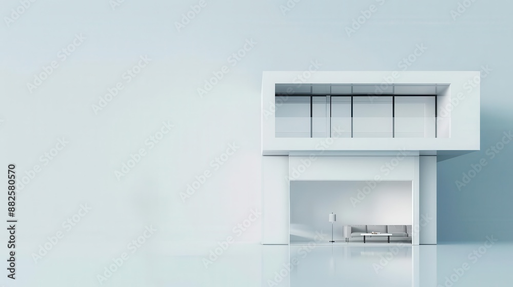 Architect's futuristic design, chic decor, flat design illustration Architect's futuristic design, chic decor, flat design illustration