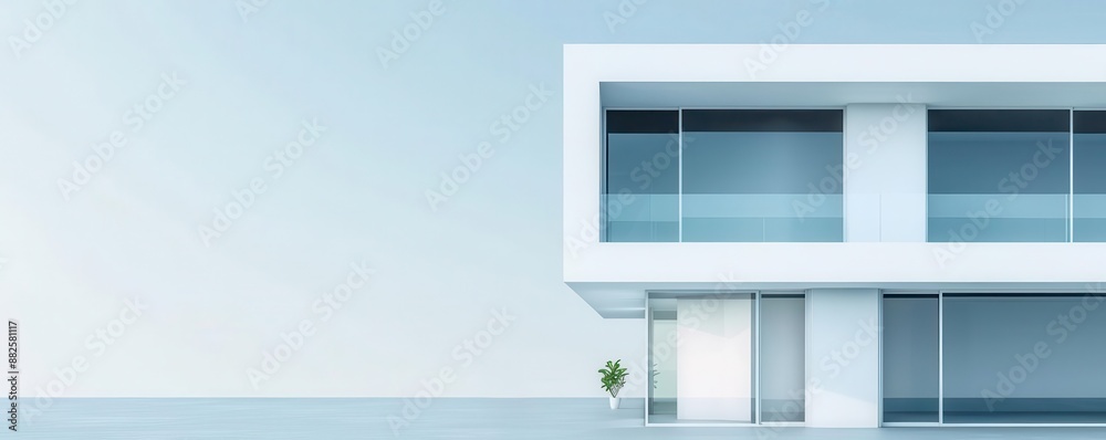 Fototapeta premium Modern architect, futuristic building decor, flat design illustration
