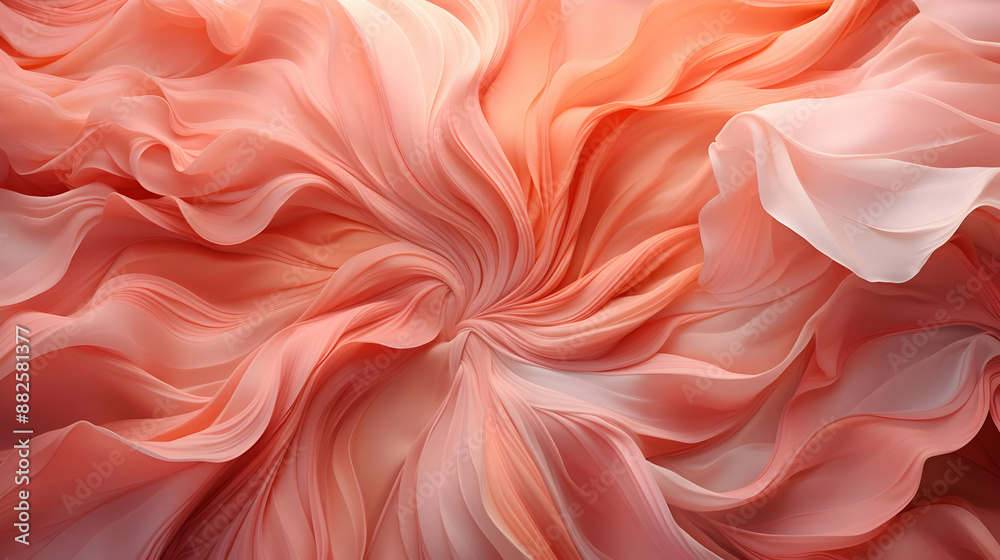Abstract Swirling Pink and Orange Fabric Illustration Abstract Swirling Pink and Orange Fabric Illustration