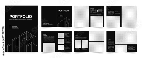 Architecture and interior portfolio layout design, a4 size brochure design for interior.