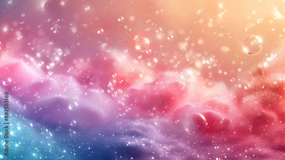 Abstract Background with Bubbles and Glitter Abstract Background with Bubbles and Glitter