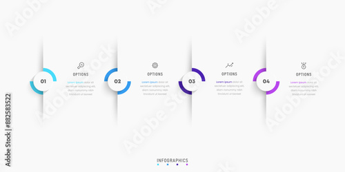 Vector Infographic label design template with icons and 4 options or steps. Can be used for process diagram, presentations, workflow layout, banner, flow chart, info graph.