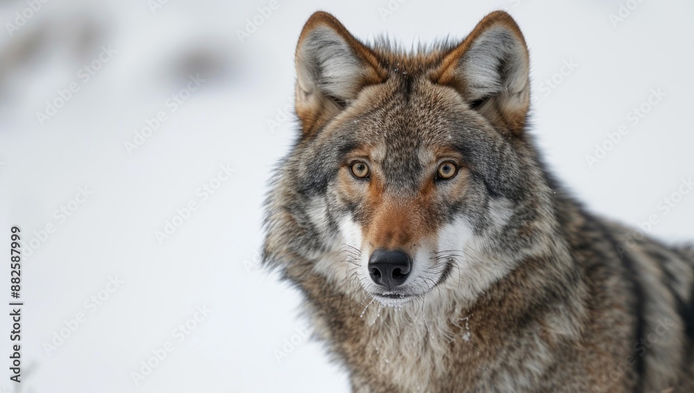Wolf Portrait in a Snowy Landscape Wolf Portrait in a Snowy Landscape