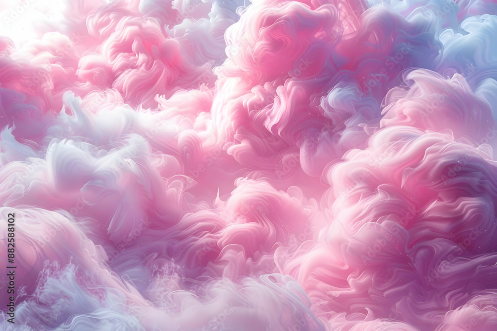 Abstract Pink and White Clouds 3D Illustration Abstract Pink and White Clouds 3D Illustration