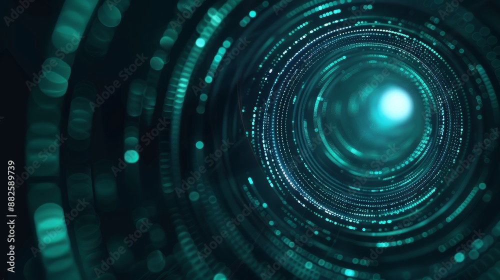 Green abstract circular wave, neon lights ray background Green abstract circular wave, neon lights ray background