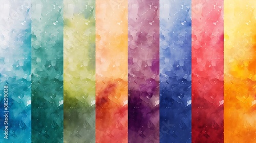 Various watercolor textures, bright colors
