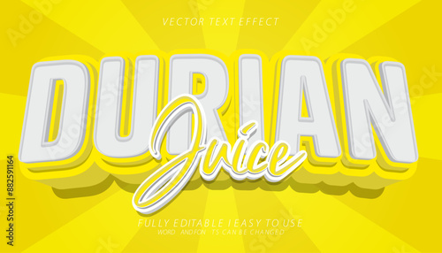 durian juice 3d editable vector text effect. trendy style text effect