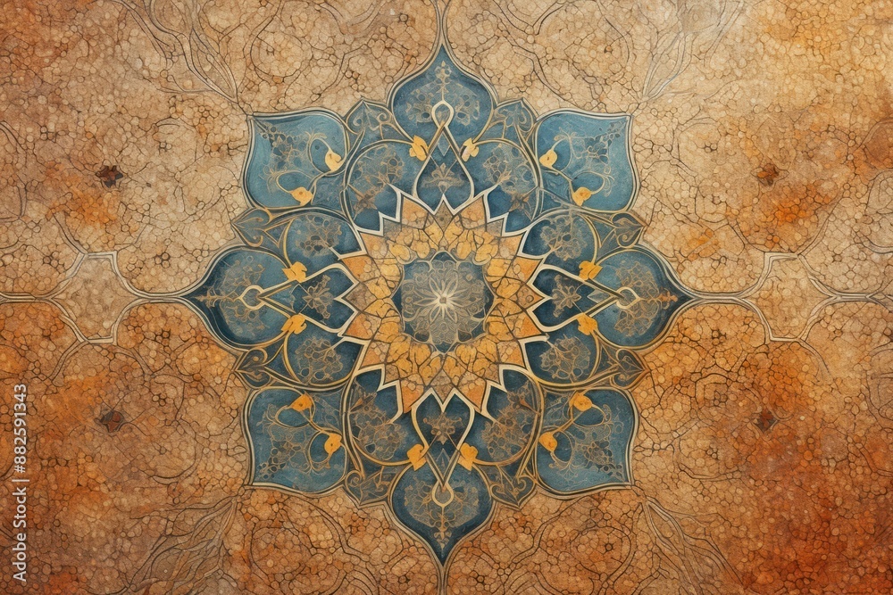Medieval Persian painting art of Persian texture backgrounds pattern tile. Medieval Persian painting art of Persian texture backgrounds pattern tile.
