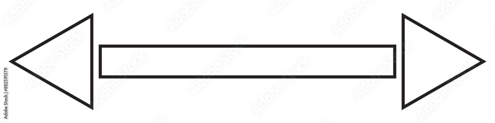 Thin long straight double arrow. Vector illustration. Thin long straight double arrow. Vector illustration.
