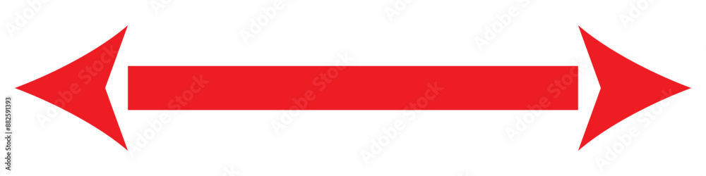 Thin long straight double arrow. Vector illustration.