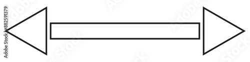 Thin long straight double arrow. Vector illustration.