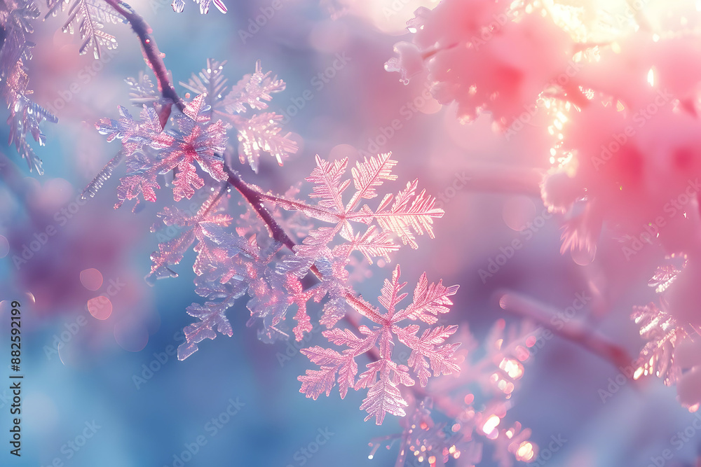 Delicate Snowflakes on a Branch - Illustration Delicate Snowflakes on a Branch - Illustration