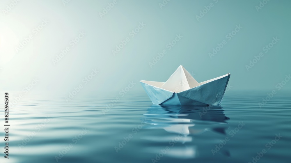 White Paper Boat Floating on Calm Water